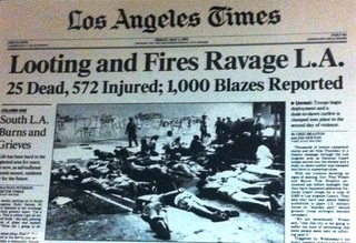 Los Angeles Times front page, May 1, 1992